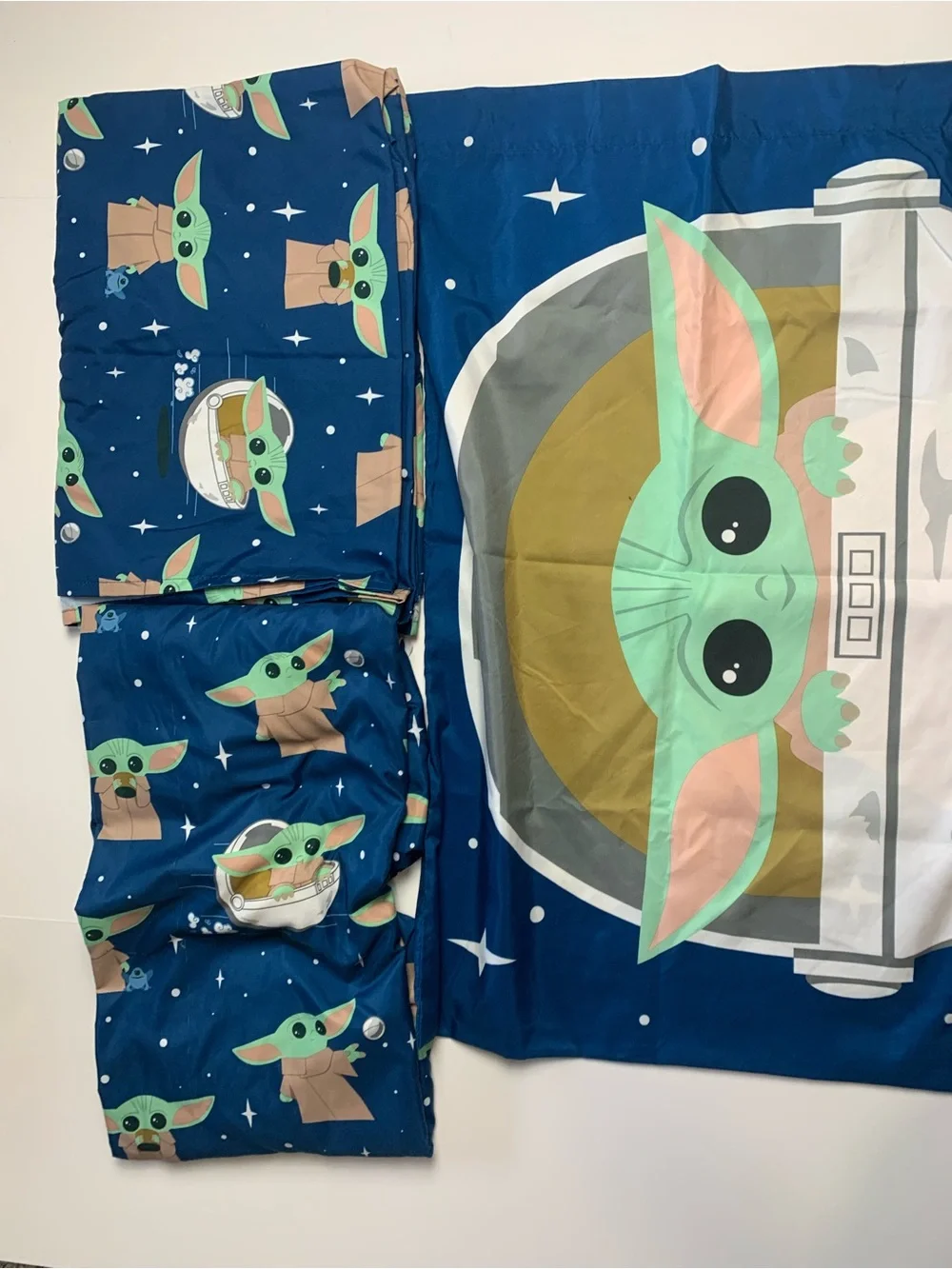 Star Wars The Mandalorian Grogu The Child Twin Sheet Set Bedding Blue 3 Piece